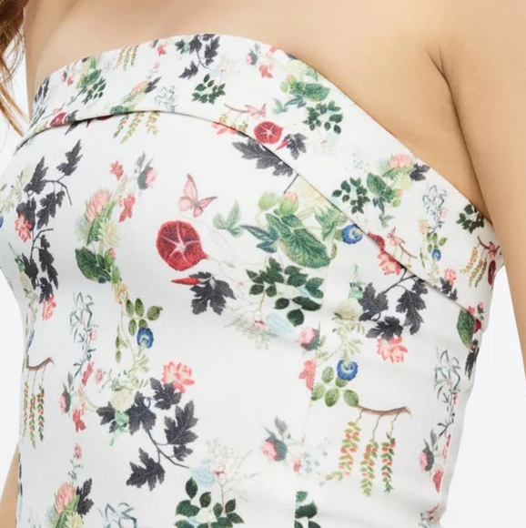 Alice + Olivia Floral Strapless Mini Dress NWT Sz 14 - Picture 4 of 5